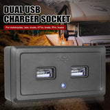 Dual USB Car Charger Socket Panel 5V 3.1A 12V 24V for Car RV Motorcycle