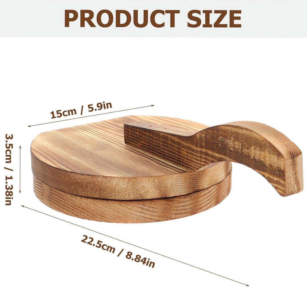 Wooden Dumpling Wrapper Maker Hand Press Dough Roller for Kitchen Cooking - 16.5CM