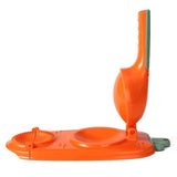 2in1 Dumpling Skin Chapati Maker Press Machine Wrapper Mould Handle Tools Pastry - Orange Red - Side View