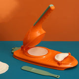 2in1 Dumpling Skin Chapati Maker Press Machine Wrapper Mould Handle Tools Pastry - Orange Red