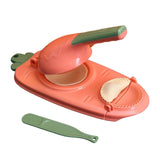 2in1 Dumpling Skin Chapati Maker Press Machine Wrapper Mould Handle Tools Pastry - Orange Red - Low Angle