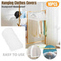 10pcs Dustproof Clothes Cover Transparent Hanging Wardrobe Storage Bag Set