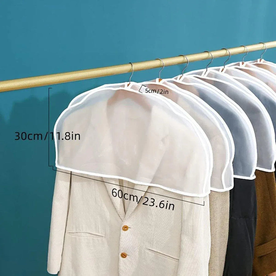 10pcs Dustproof Clothes Cover Transparent Hanging Wardrobe Storage Bag Set