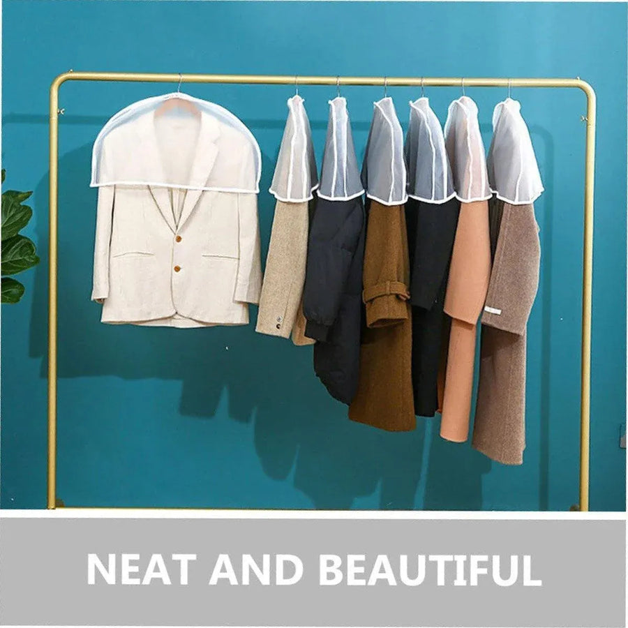 10pcs Dustproof Clothes Cover Transparent Hanging Wardrobe Storage Bag Set