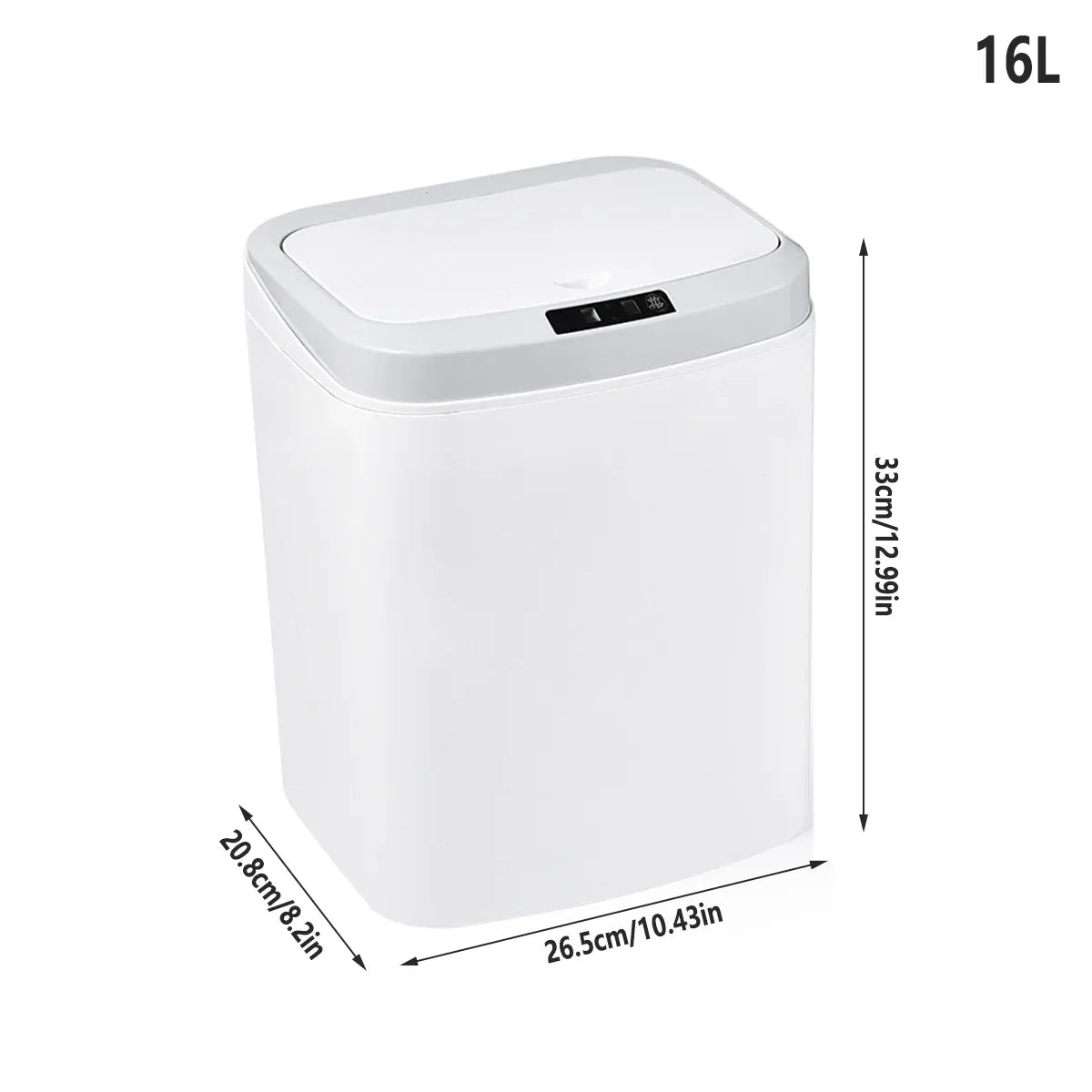 Sensor Trash Bin Touchless 16L White Automatic Motion Kitchen Rubbish Can