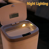 Sensor Trash Bin Touchless 16L White Automatic Motion Kitchen Rubbish Can - Rear View