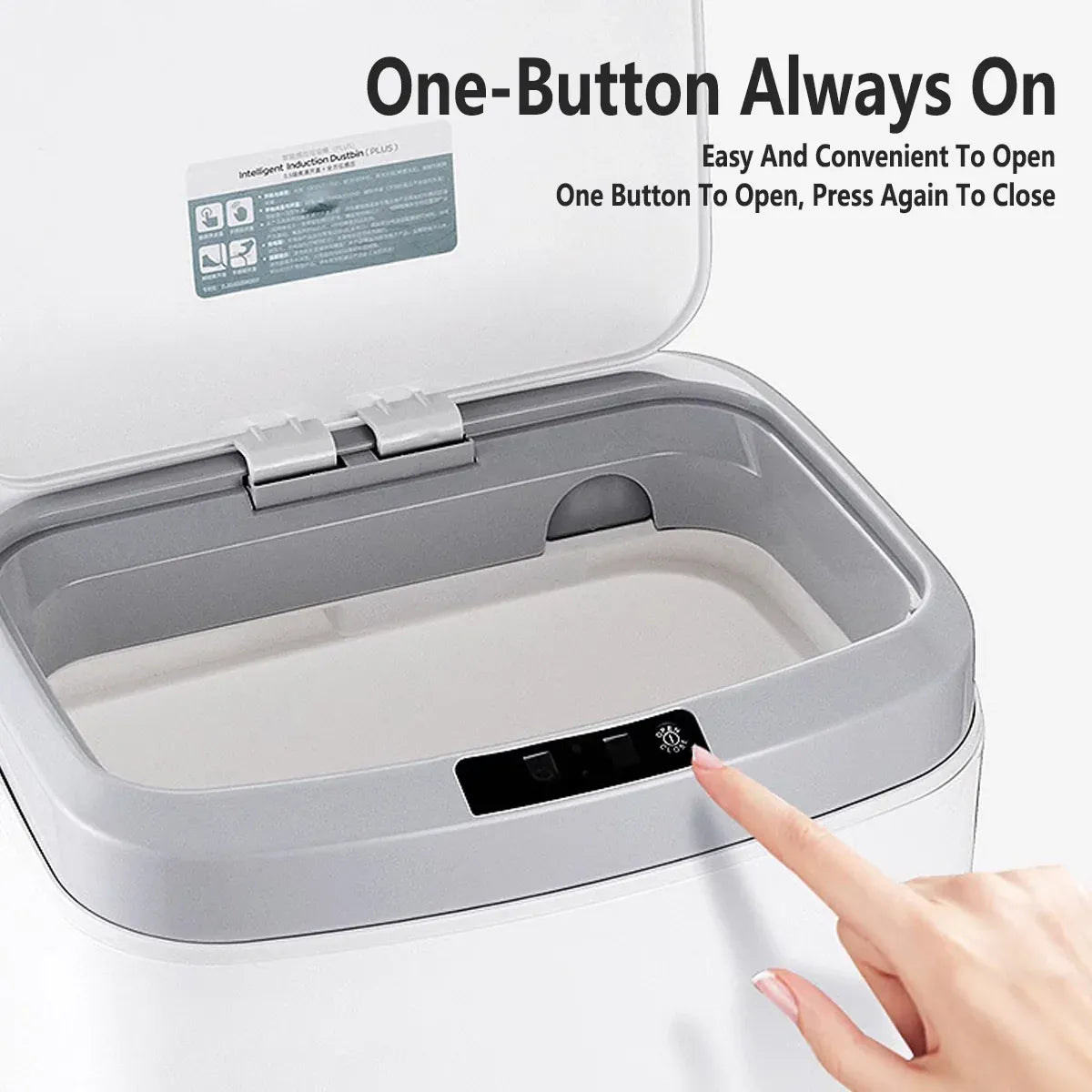 Sensor Trash Bin Touchless 16L White Automatic Motion Kitchen Rubbish Can