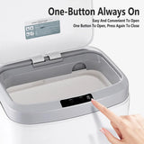 Sensor Trash Bin Touchless 16L White Automatic Motion Kitchen Rubbish Can - Close-Up Angle