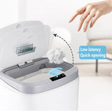 Sensor Trash Bin Touchless 16L White Automatic Motion Kitchen Rubbish Can - Low Angle