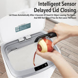 Sensor Trash Bin Touchless 16L White Automatic Motion Kitchen Rubbish Can - Top-Down View