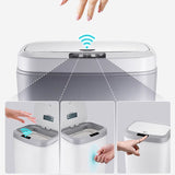 Sensor Trash Bin Touchless 16L White Automatic Motion Kitchen Rubbish Can - 45-Degree Angle