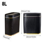 Sensor Trash Can 8L Narrow Black Smart Bin Touchless Bathroom Toilet Waste Bin - Side View