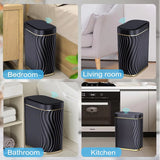 Sensor Trash Can 8L Narrow Black Smart Bin Touchless Bathroom Toilet Waste Bin - Top-Down View