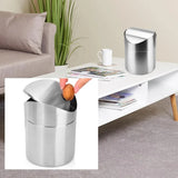 Stainless Steel Mini Desktop Wastebasket Organizer Compact Waste Bin for Office - Extra Image