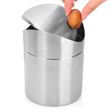 Stainless Steel Mini Desktop Wastebasket Organizer Compact Waste Bin for Office - Extra Image