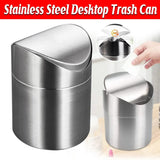 Stainless Steel Mini Desktop Wastebasket Organizer Compact Waste Bin for Office - Extra Image