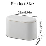 Desktop Wastebasket Organizer Small Trash Bin Compact Wastebasket for Office Use - Side View