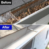 Gutter Cleaning Brush Roofing Tool with Pole 208cm for Long Splicing Gutter - Close-Up Angle