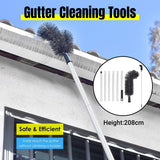 Gutter Cleaning Brush Roofing Tool with Pole 208cm for Long Splicing Gutter