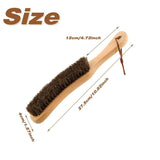 2PCS Wooden Handle Horsehair Clothes Brush Dust Remover Household Cleaning Brush - Side View