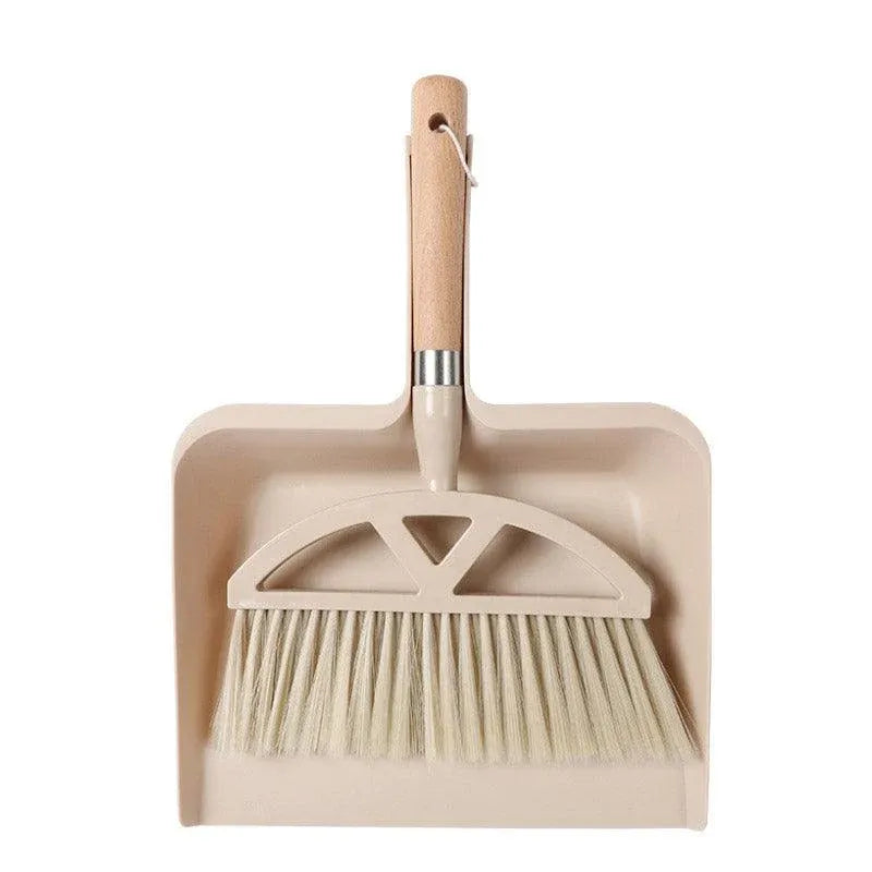 Wooden Handle Mini Brush and Dustpan Set for Desktop Cleanup Small Sweeper Set - B39