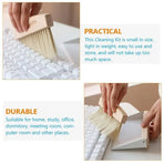 Mini White Brush Broom with Dustpan Car Desk Table Keyboard Cleaning Portable