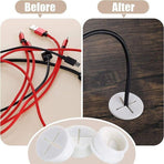 10 PCS 20mm Desk Cord Grommet, Flexible Silicone Cable Hole Cover Round Gasket - White