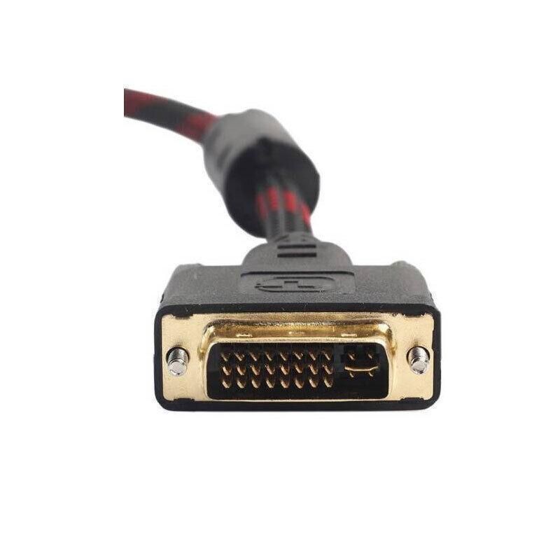 DVI Black Cable Male DVI-D for LCD Monitor Computer PC Projector DVD Cord Lead - 5M