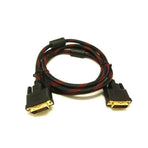 DVI Braided Cable Male DVI-D for LCD Monitor Computer PC Projector DVD Cord Lead - 5M