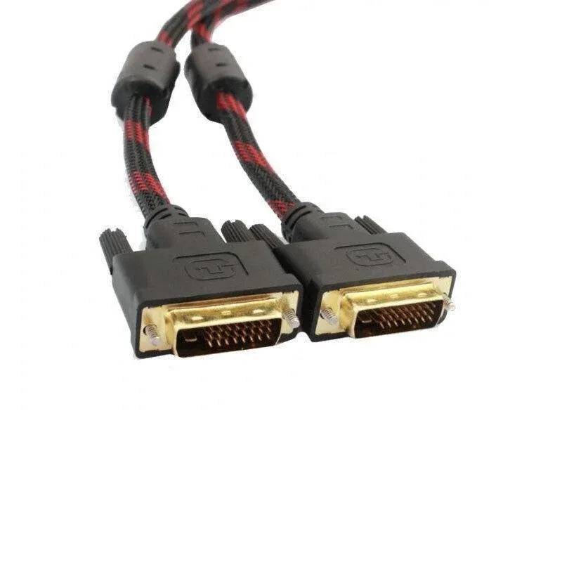 DVI Braided Cable Male DVI-D for LCD Monitor Computer PC Projector DVD Cord Lead - 5M