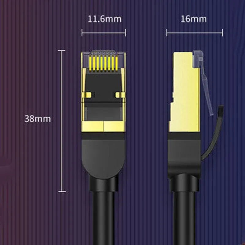 Jasoz Network Lan Cat7 Rj45 Cord Ethernet Shielded Cable Patch Lead 1-10M - 3 m