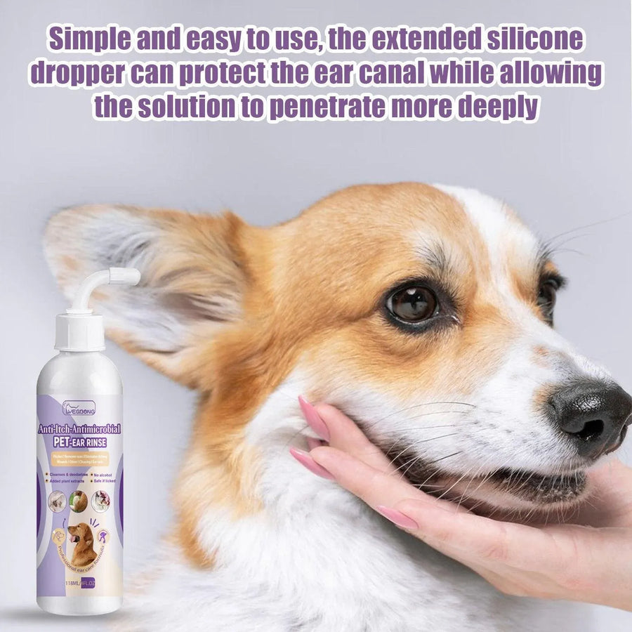 Pet Ear Cleaner Drops for Dogs and Cats Clears Earwax and Eliminates Odors