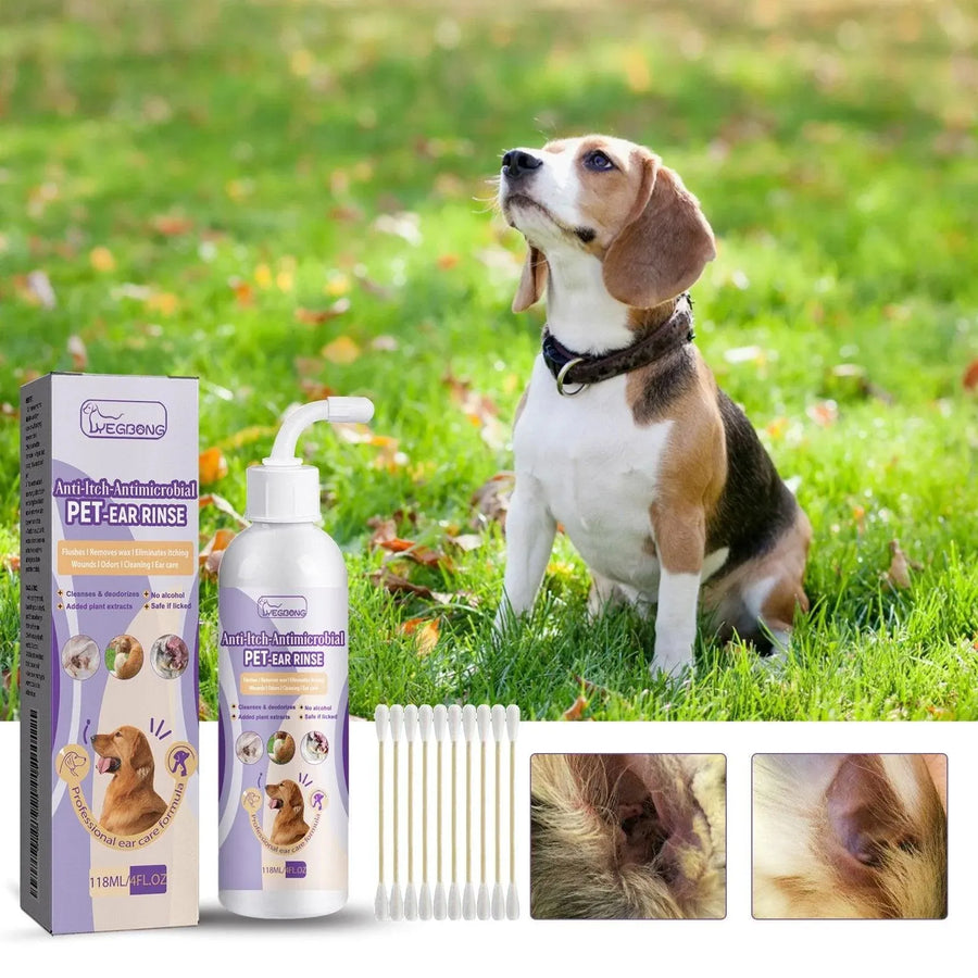 Pet Ear Cleaner Drops for Dogs and Cats Clears Earwax and Eliminates Odors
