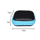 Portable Hard Case Pouch Storage Bag For Earphone Headphone Earbuds Cable - Rose Red - Side View