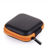 Portable Hard Case Pouch Storage Bag For Earphone Headphone Earbuds Cable - Rose Red - Rear View