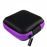 Portable Hard Case Pouch Storage Bag For Earphone Headphone Earbuds Cable - Rose Red - Extra Image
