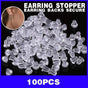 100PCS Clear Silicone Earring Backs Soft Hypoallergenic Stoppers 5mm