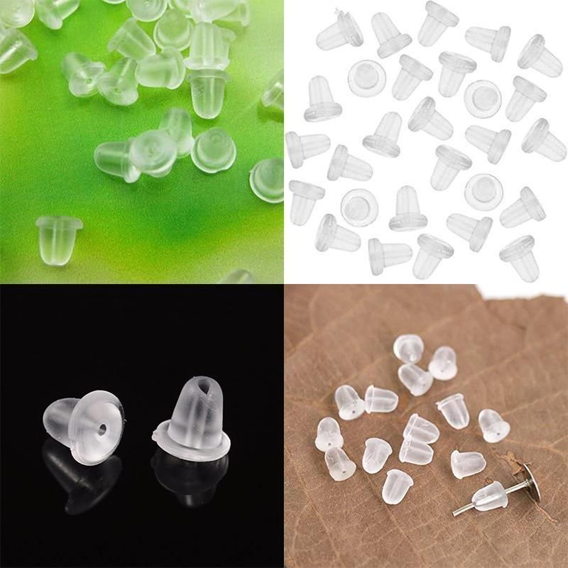 100PCS Clear Silicone Earring Backs Soft Hypoallergenic Stoppers 5mm