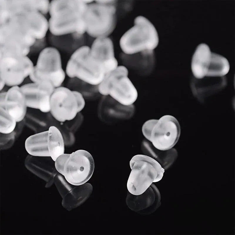 100PCS Clear Silicone Earring Backs Soft Hypoallergenic Stoppers 5mm