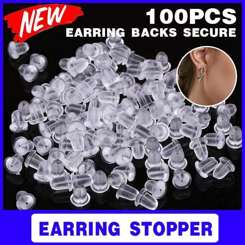 100PCS Clear Silicone Earring Backs Soft Hypoallergenic Stoppers 5mm