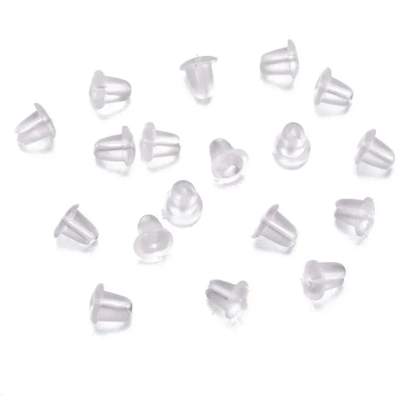 200 Rubber Earnuts Earring Nuts Findings Earring Backs Clear Plastic Dewsupplies