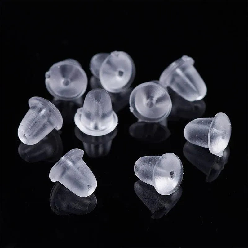 200 Rubber Earnuts Earring Nuts Findings Earring Backs Clear Plastic Dewsupplies