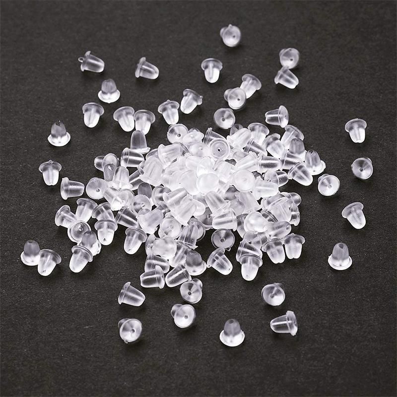 200 Rubber Earnuts Earring Nuts Findings Earring Backs Clear Plastic Dewsupplies