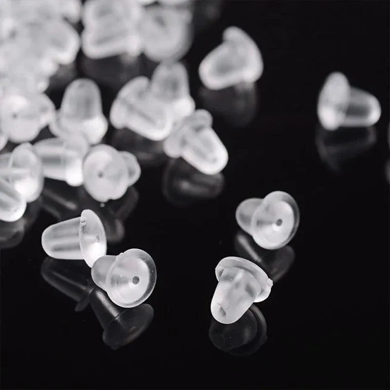 200 Rubber Earnuts Earring Nuts Findings Earring Backs Clear Plastic Dewsupplies