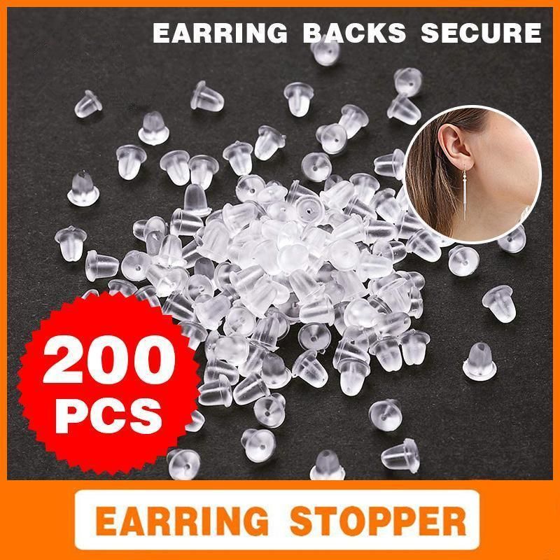 200 Rubber Earnuts Earring Nuts Findings Earring Backs Clear Plastic Dewsupplies