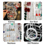 360-Degree Rotating Earring Holder Jewellery Rack Display Stand Organizer