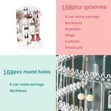 360-Degree Rotating Earring Holder Jewellery Rack Display Stand Organizer - 45-Degree Angle