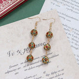 Retro Ethnic Style Earrings Fashion Jewelry for Women Bohemian Accessories - Tibetan roller