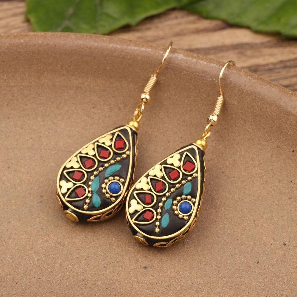 Retro Ethnic Style Earrings Fashion Jewelry for Women Bohemian Accessories - Square cards