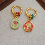 2-Piece Multicolour Floral Drop Earring Pair